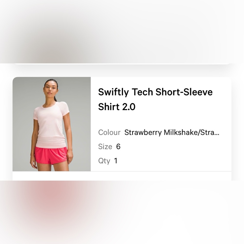 Lululemon Swiftly Tech Short-Sleeve Shirt 2.0 in Strawberry Milkshake
